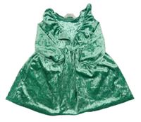 Zelené sametové šaty s volánkem H&M