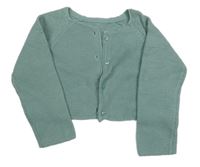 Zelený propínací crop svetr Matalan