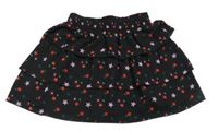 Černá vrstvená sukně s hvězdami Nik&Nik