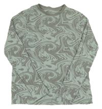 Mintovo-světlešedé vzorované triko Pepperts