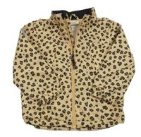 Béžovo-černá šusťáková jarní bunda s leopardím vzorem H&M
