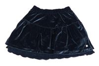 Šedomodrá sametová sukně S. Oliver