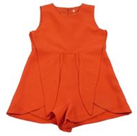 Červený kraťasový overal s vázáním 