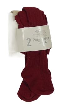 Nové - 2set - 2x vzorované punčocháče - vínové + béžové Primark