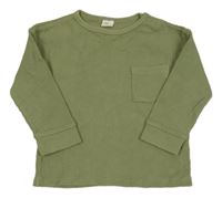 Khaki žebrované triko H&M