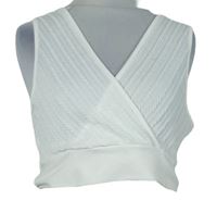 Dámský bílý vzorovaný crop top 