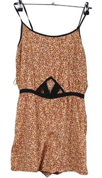 Dámský růžový kytičkovaný letní overal River Island 