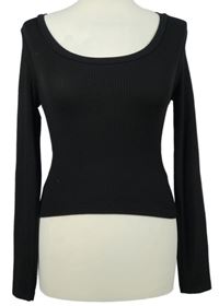 Dámské černé strukturované crop triko Primark 