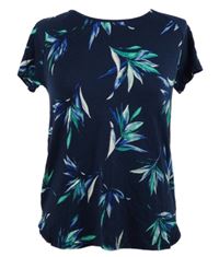 Dámské tmavomodré květované tričko Debenhams 