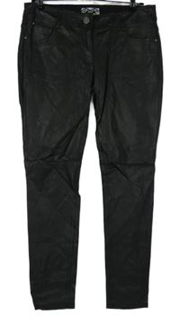 Dámské černé koženkové skinny kalhoty Next 