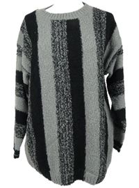 Dámský šedo-černý pruhovaný svetr Shein 