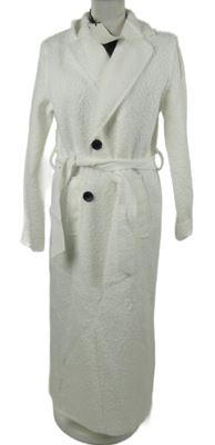 Nové - Dámský bílý buklé kabát s páskem Chiaretta 