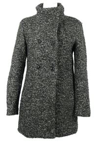 Dámský tmavošedý melírovaný vlněný kabát Only 