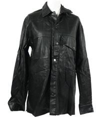 Pánská černá koženková košilová bunda Zara 