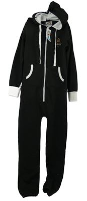 Nové - Dámská černá tepláková kombinéza s kapucí 