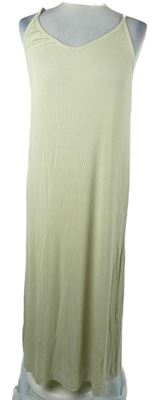 Dámské béžové žebrované dlouhé šaty H&M