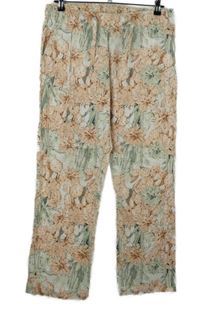 Dámské bílé květované lněné kalhoty Esmara 