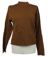 Dámský hnědý žebrovaný svetr MissGuided 