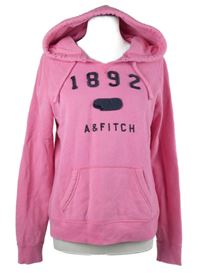 Dámská růžová mikina s číslem a kapucí Abercrombie&Fitch
