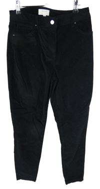 Dámské černé sametovo/riflové skinny kalhoty Coast 