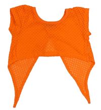 Neonově oranžové vzorované crop tričko 