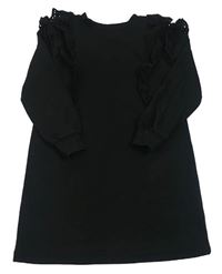 Černé teplákové šaty s krajkou H&M