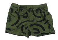 Khaki-černé vzorované bavlněné kraťasy F&F¨