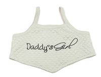 Bílý prošívaný crop top s nápise Shein