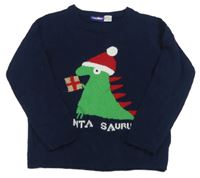 Tmavomodrý lehký svetr s dinosaurem Lupilu
