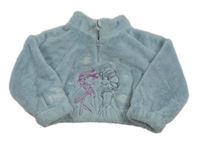 Světlemodrá kožešinová mikina s Frozen Disney