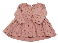 Růžové květinové žebrované šaty LC Waikiki