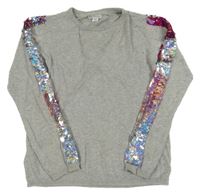 Světlešedý svetr s flitry Primark