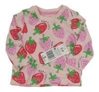 Nové - Světlerůžové triko s jahůdkami Matalan