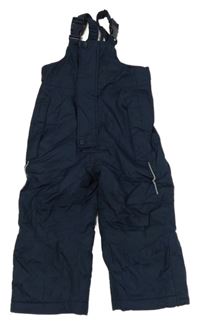 Tmavomodré šusťákové laclové oteplovačky Pocopiano