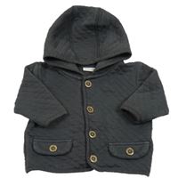 Antracitová propínací mikina s kapucí Next