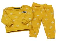 2set- žlutá mikina s míči a nápisem+ tepláky Primark