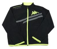 Černá sportovní propínací mikina s potiskem Kappa