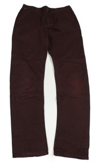 Černo-rezavé vzorované plátěné chino kalhoty Baker