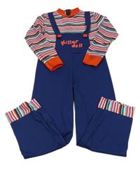 Kostým - modro-pruhovaný overal -  panenka Chucky  