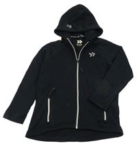 Černá sportovní propínací zateplená mikina s kapucí 