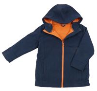 Tmavomodrá softshellová bunda s kapucí Topolino