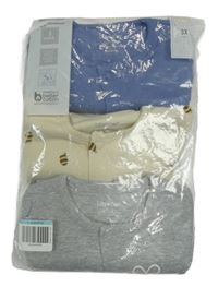 Nové - 3x overal - šedý + béžový se včelami + modrý Lily & Dan