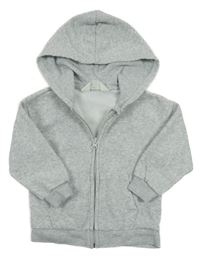 Šedá melírované propínací mikina s kapucí 