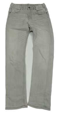 Světlešedé elastické skinny rifle H&M