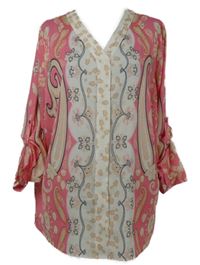 Dámská růžovo-bílá halenka se vzorem Thom