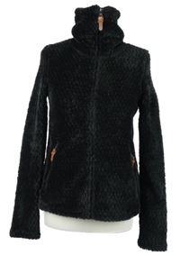 Dámská černá funkční chlupatá propínací mikina s rolákem Crivit