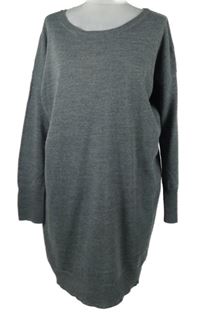 Dámské šedé svetrové šaty Benetton