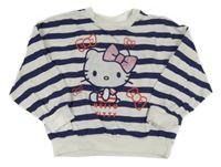 Bílo-modrá pruhovaná mikina Hello Kitty