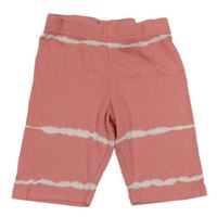 Růžovo-bílé žebrované kraťasy s pruhy Primark