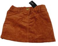 Nové - Rezavá manšestrová sukně Dunnes